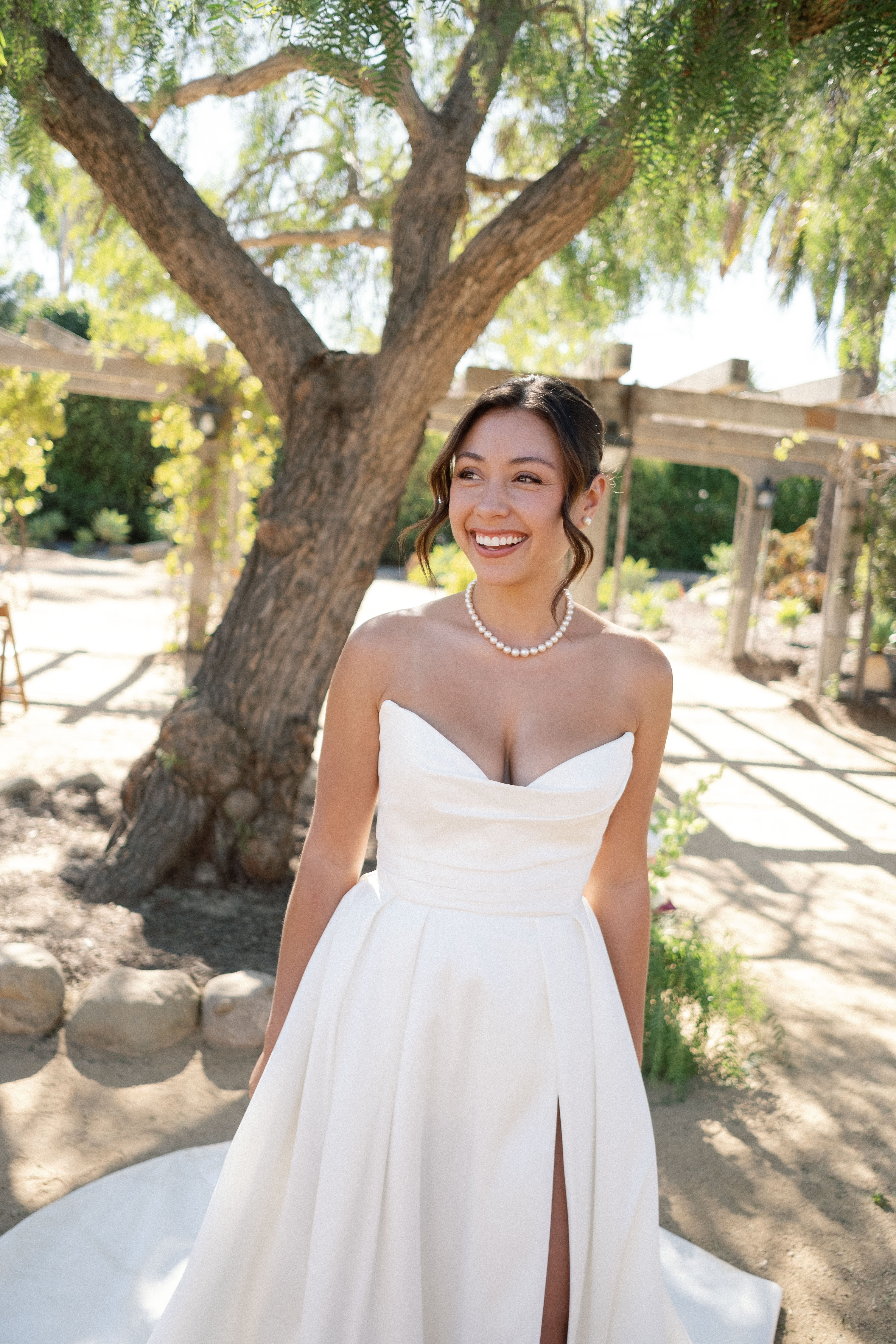 Bride with glowing skin after pre-wedding facial in Pasadena